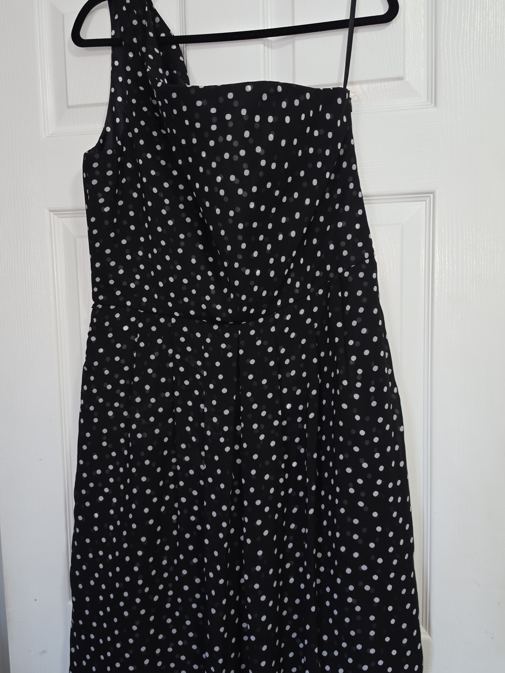 White House Black Market Black and White Polka Dot A-Line Dress